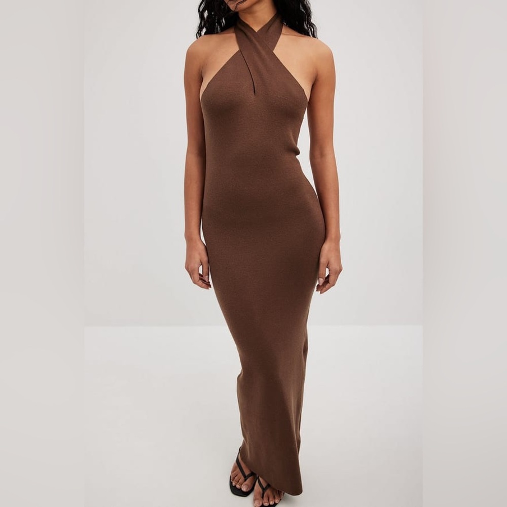 NA-KD Front Cross Knitted Dress
